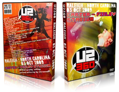 Artwork Cover of U2 2009-10-03 DVD Raleigh Audience