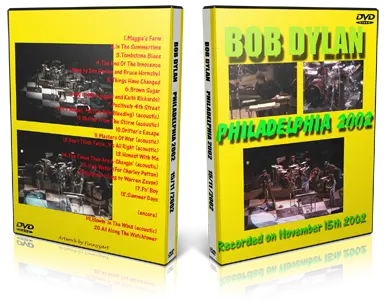 Artwork Cover of Bob Dylan 2002-11-15 DVD Philadelphia Audience