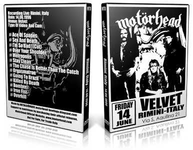 Artwork Cover of Motorhead 1996-06-14 DVD Rimini Audience