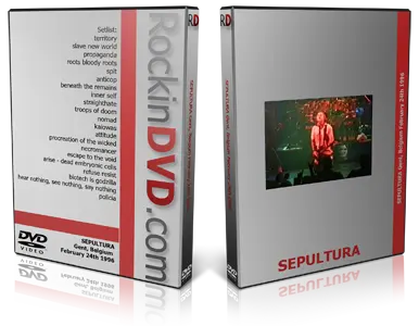 Artwork Cover of Sepultura 1996-02-24 DVD Ghent Audience