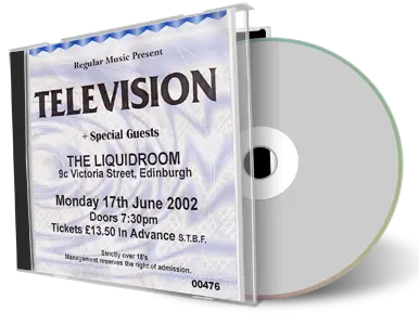 Artwork Cover of Television 2002-06-17 CD Edinburgh Audience