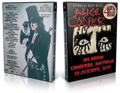 Artwork Cover of Alice Cooper 2017-10-23 DVD Canberra Audience