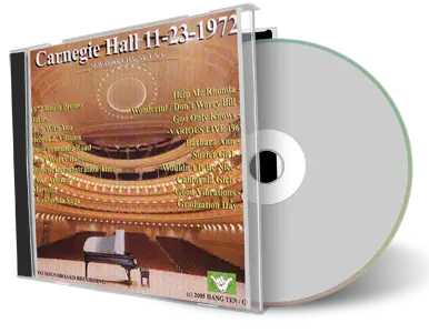 Artwork Cover of The Beach Boys 1972-11-23 CD Carnegie Hall Audience