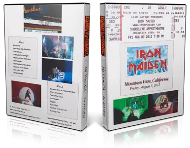 Artwork Cover of Iron Maiden 2012-08-03 DVD Mountain View Audience