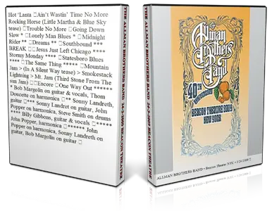 Artwork Cover of Allman Brothers Band 2009-03-24 DVD New York City Audience