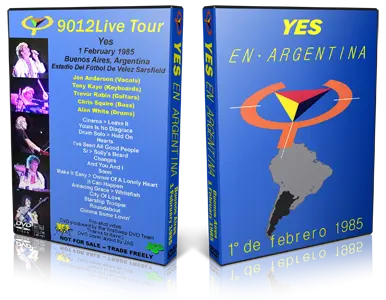 Artwork Cover of Yes 1985-02-01 DVD Buenos Aires Proshot