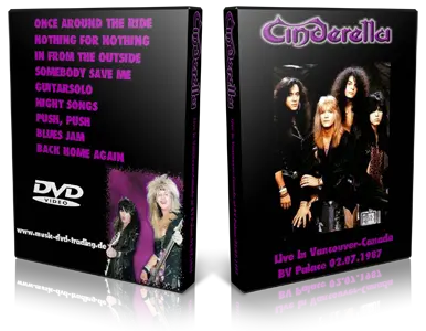 Artwork Cover of Cinderella 1987-07-02 DVD Vancouver Proshot