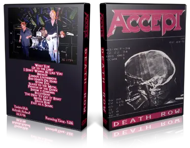 Artwork Cover of Accept 1994-11-26 DVD Helsinki Audience