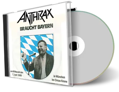 Artwork Cover of Anthrax 1989-06-07 CD MÃ¼nchen Audience