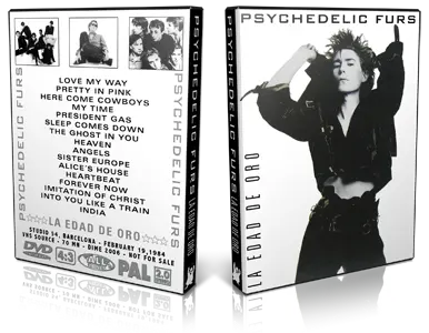 Artwork Cover of Psychedelic Furs 1984-02-19 DVD Madrid Proshot